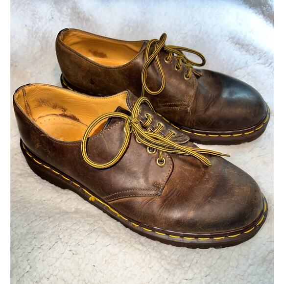Vintage Dr Martens 1561 4 eye Oxford CrazyHorse Made in England - sz 12 - E17